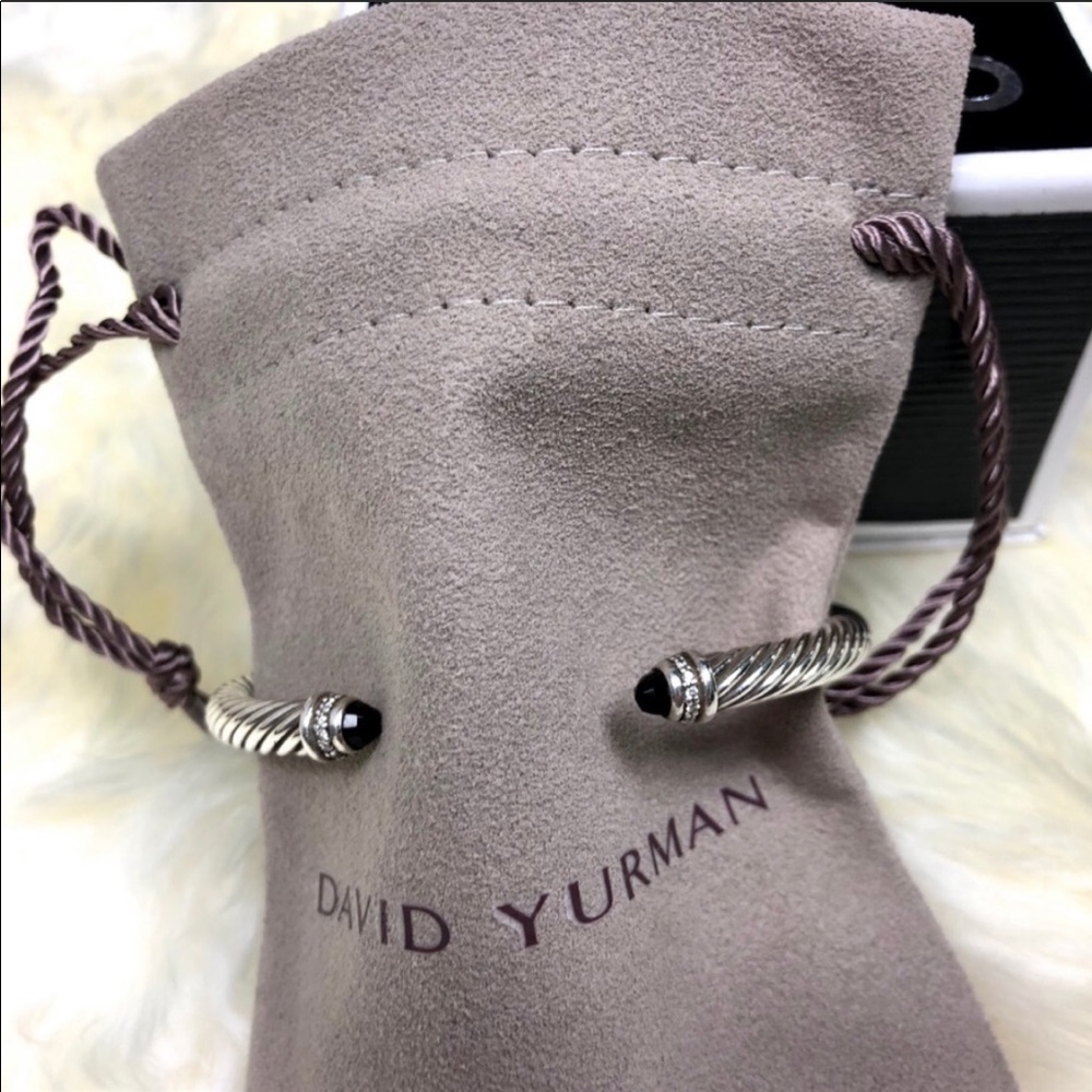 David Yurman Cable Bracelet Black Onyx Diamonds